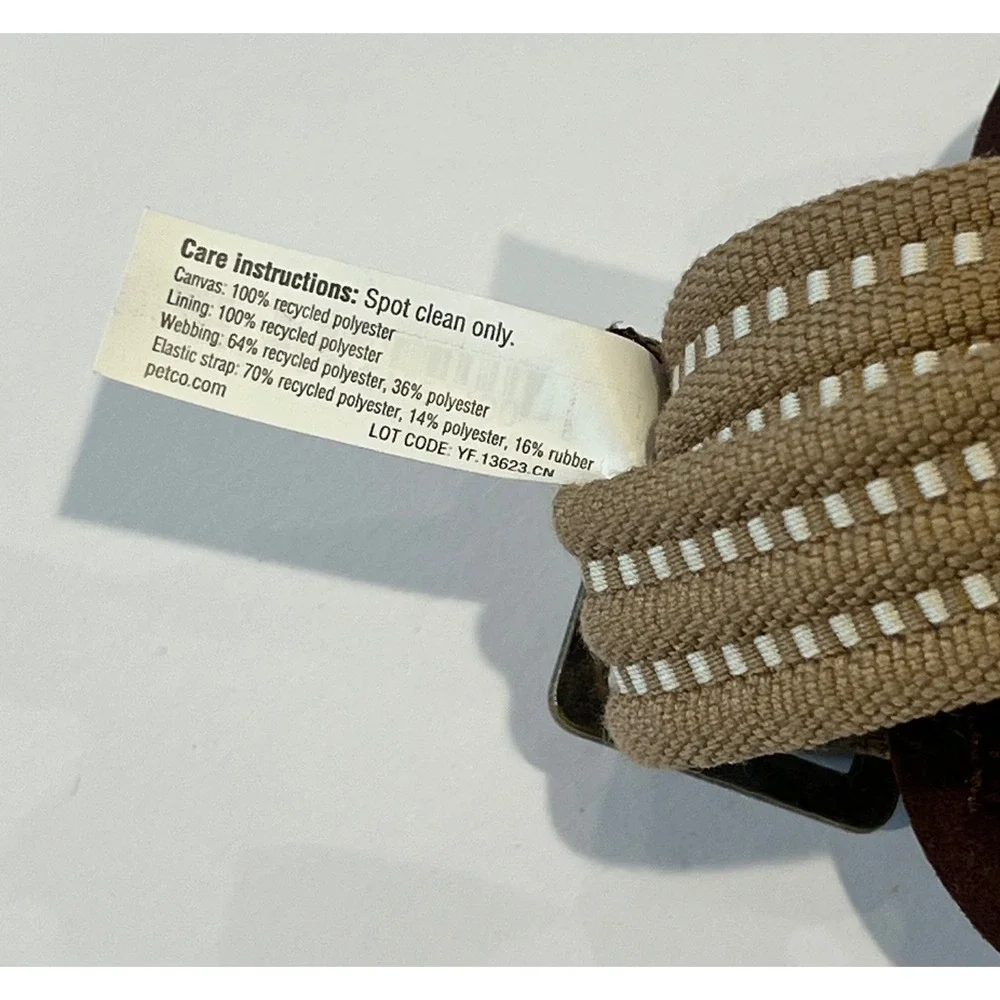 Reddy Dog Harness Tan Brown Canvas Padded Reflective Brass Hardware Handle